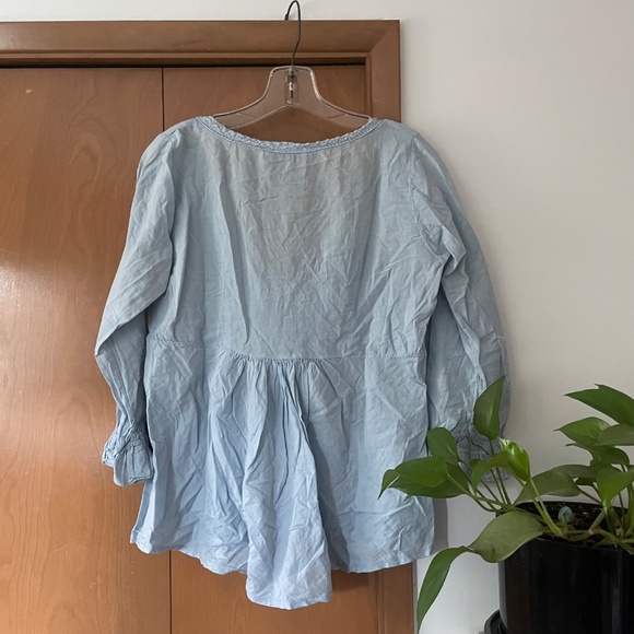 Made in Italy: baby blue ruffled peasant blouse - Picture 4 of 5
